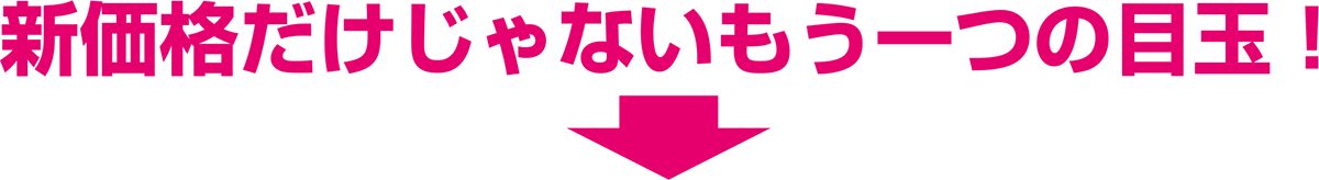 新価格だけじゃないもう一つの目玉！