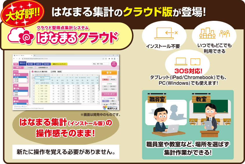 クラウド型得点集計システム はなまるクラウド