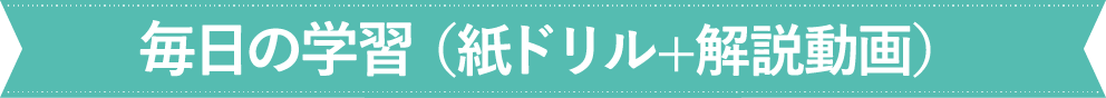 毎日の学習 （紙ドリル+解説動画）